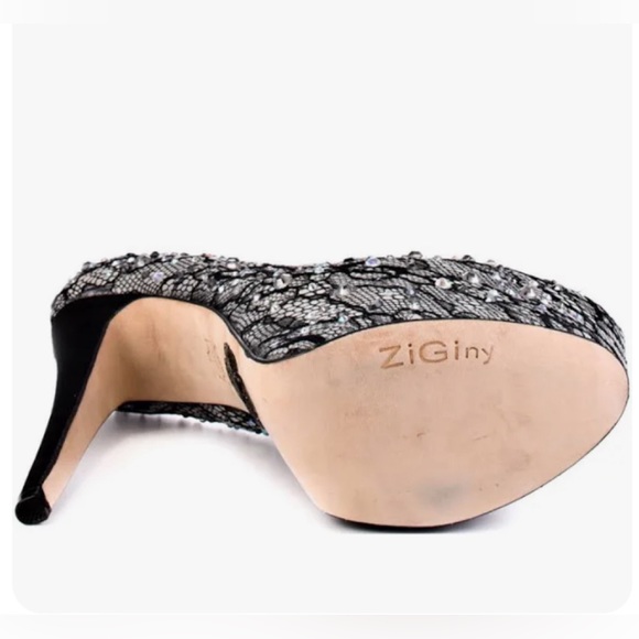 ZigiNY Blacklabel Lace and Rhinestone Stilettos. Size 10. New without tag. - Picture 5 of 5